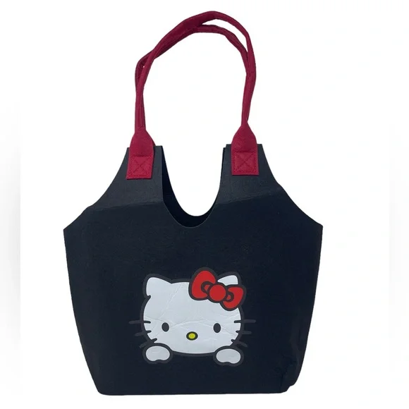 2 PACK Hello Kitty Felt Tote Bag Sanrio Handbag New - Picture 3 of 16